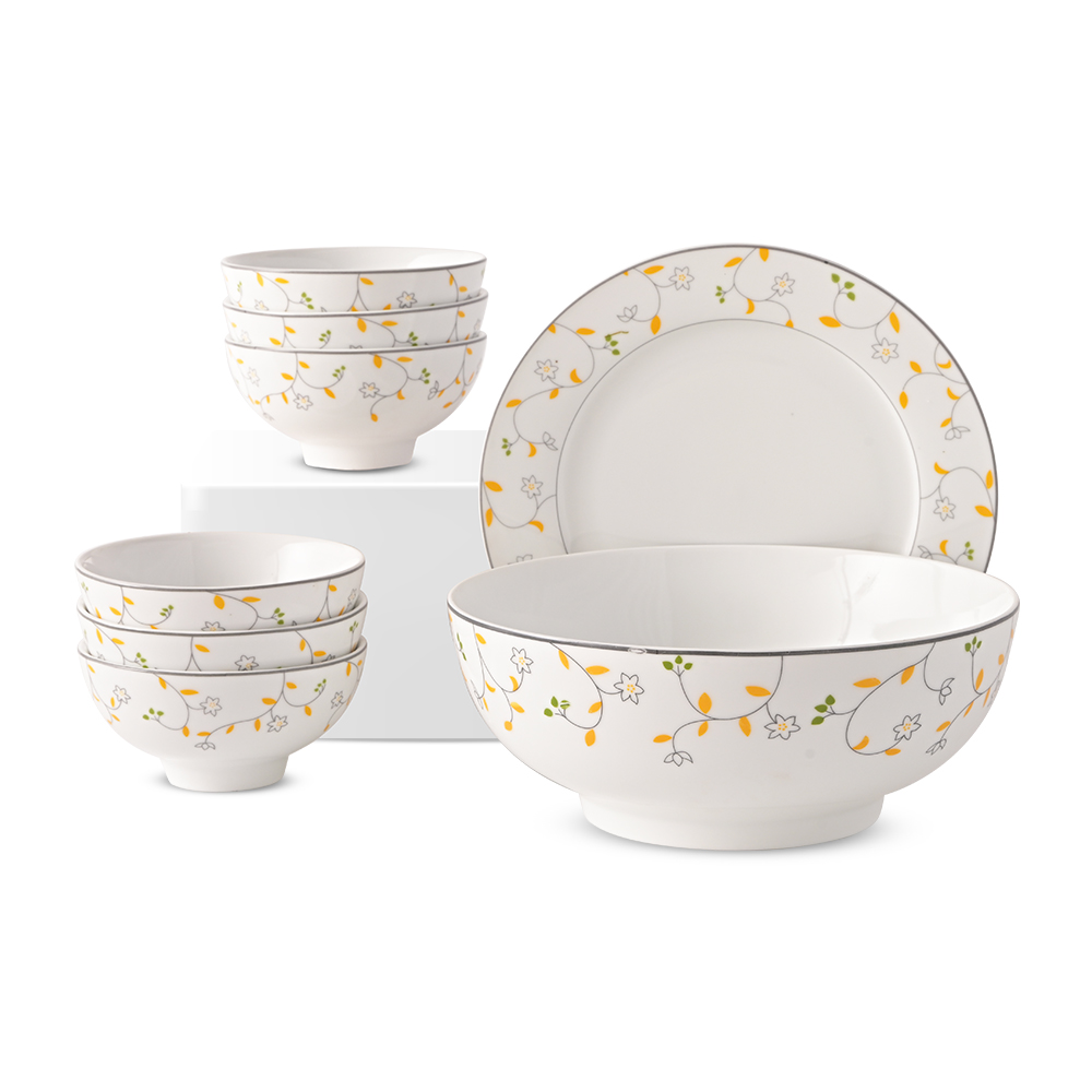 8 piece orange Blossom dinnerware set