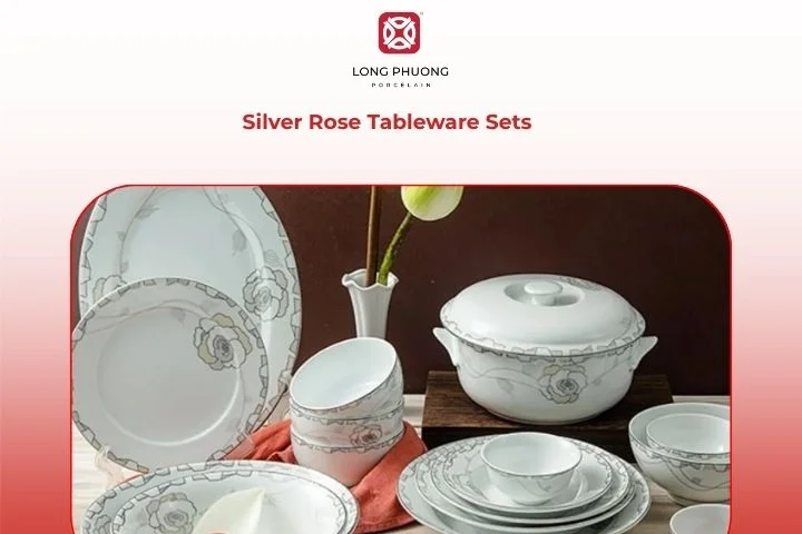 Silver Rose Tableware Sets by Long Phuong bring a refined charm to your dining experience