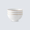 4 Rice Bowls in Gold Plated Dinnerware Set