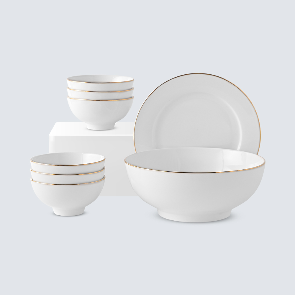 11-piece gold plated dinnerware set