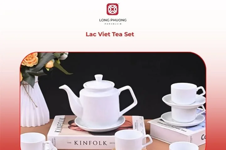 Lac Viet Tea Set delicate Lac Viet cultural motifs, evoking heritage and serene elegance in every tea moment