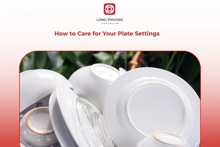Close-up of a hand gently washing a porcelain plate under warm water, illustrating ease of care and everyday use.