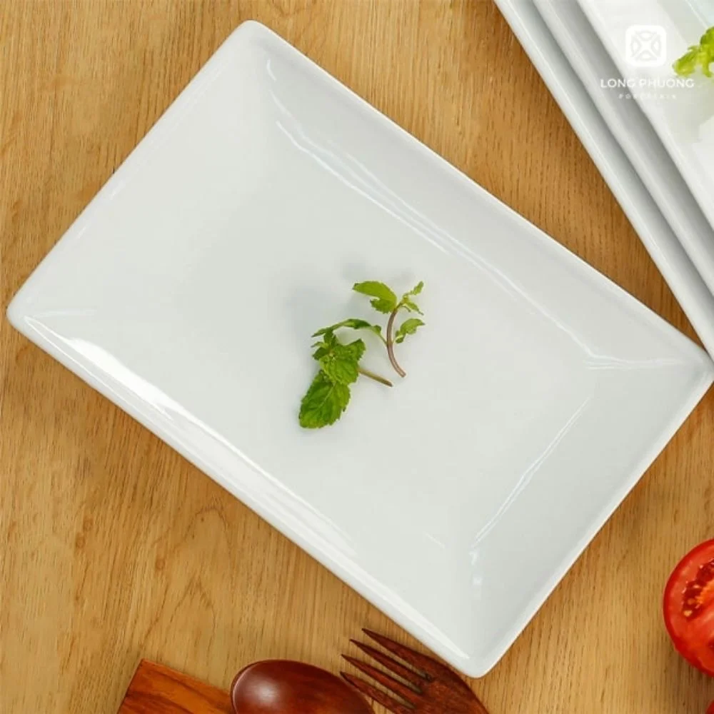 Rectangular-Plate (3) Long Phuong Porcelain blends clean lines with timeless elegance