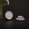 Fine porcelain tea set with floral artistry