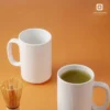 Tall Porcelain Mugs with Square Handle