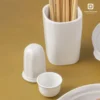 Porcelain hexagonal toothpick holder