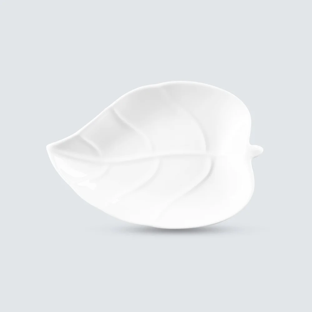 Leaf-shaped stylish plates 10” - 11” by Long Phuong Porcelain