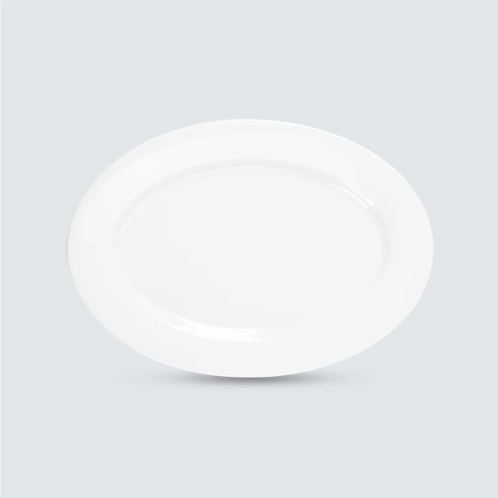 White Porcelain Oval Plates 9” - 20”