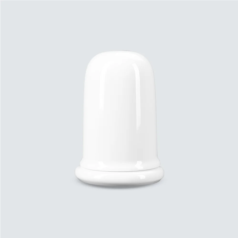 Porcelain round toothpick holder with lid by Long Phuong Porcelain